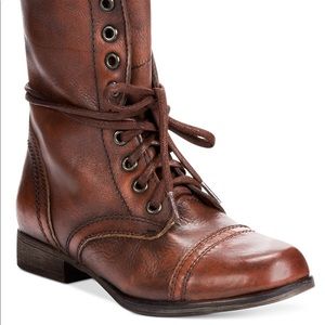 Steve Madden Women's Troopa Combat Leather Boots